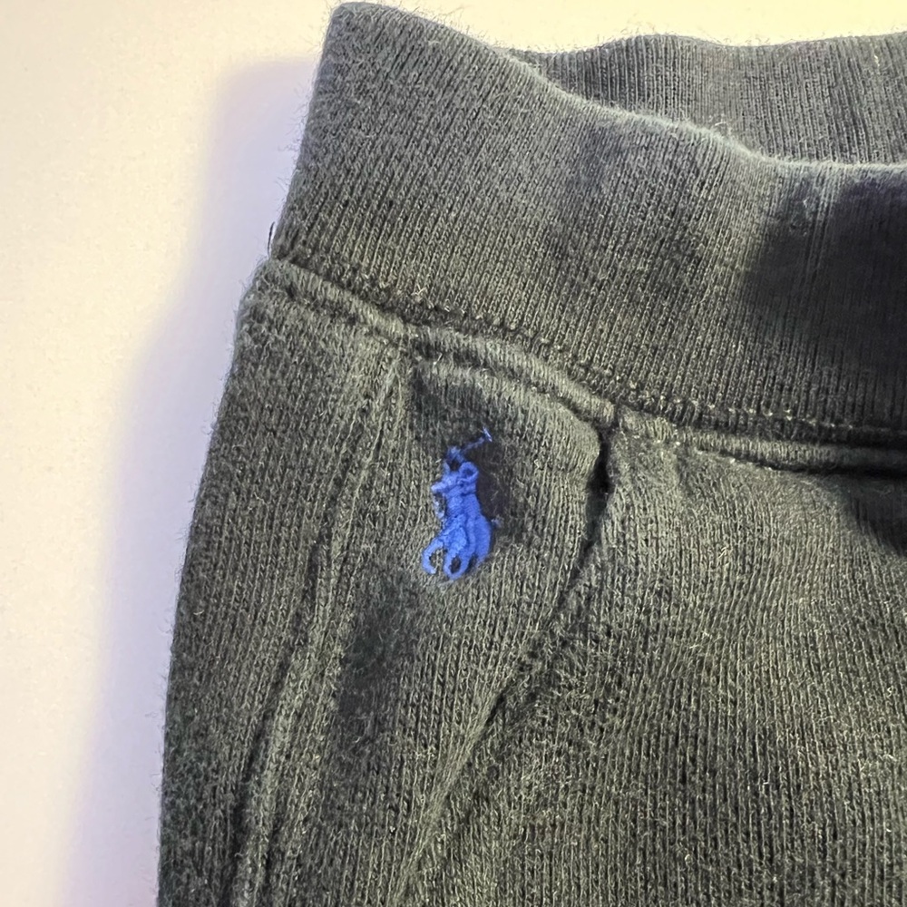 Ralph Lauren Blue Skiing Polo Bear long sleeve T-Shirt with black sweatpants 18m - Picture 5 of 10
